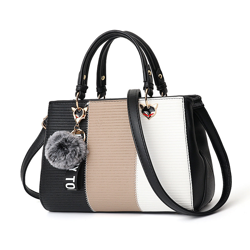 Women Hairball Ornaments Totes Patchwork Handbag Party Purse Ladies Messenger Crossbody Shoulder Bags Women Handbags Women Hairball Ornaments Totes Patchwork Handbag Party Purse Ladies Messenger Crossbody Shoulder Bags Women Handbags